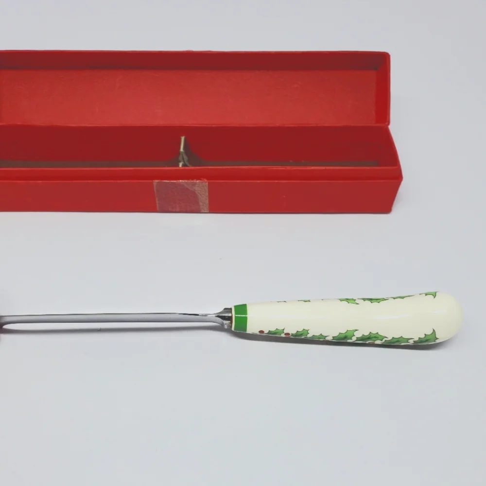 Vtg Spode Stainless Cheese Knife Christmas Tree Brucut 8